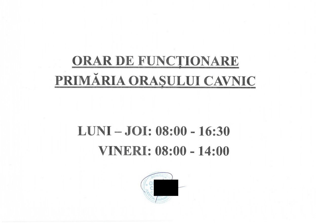 Program de Funcționare